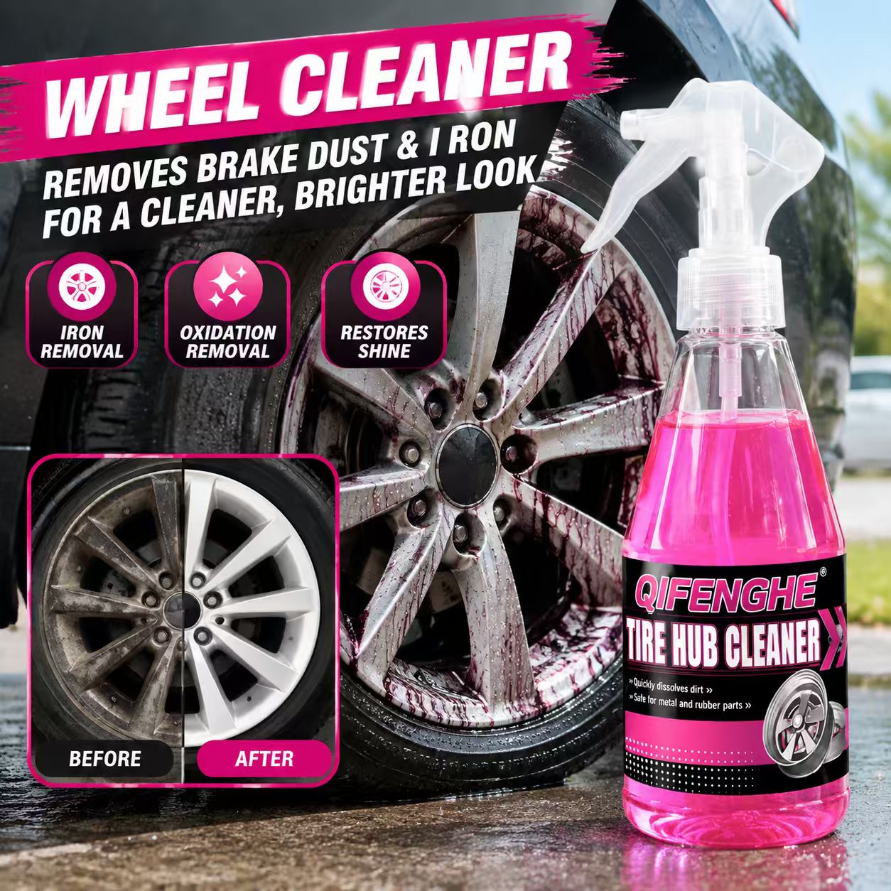 Wheel Cleaner Alloy - Krachtige wielreiniger spray verwijdert remstof en