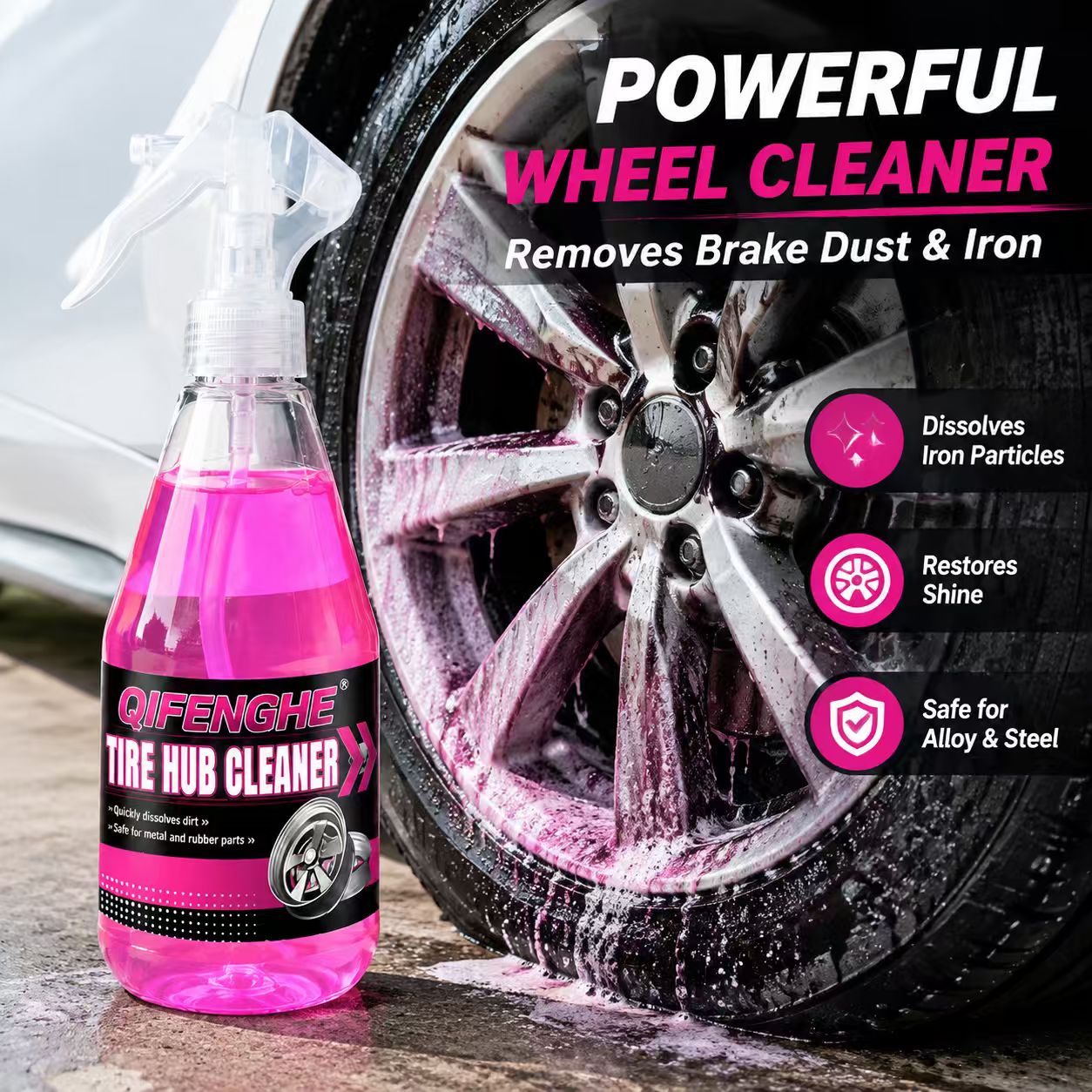 Krachtige wielreiniger spray v - Wheel Cleaner Alloy recensie en prijs